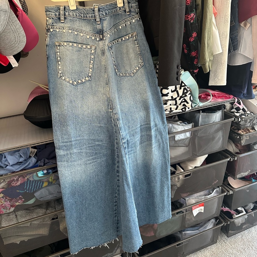Reformation Tazz Maxi Denim Skirt